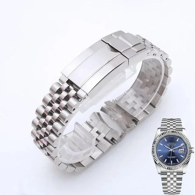 

904L Jubilee Watch Band For Rolex Sub GMT Yacht Daytona Watch Strap Luxury Bracelet Mod Parts Replacement Accessories 20mm 21mm 21mm срібний