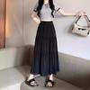 Summer 2025 Women's High Waist White A-line and Black Umbrella Midi Skirts