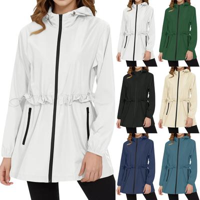 Imperméable à capuche pour femme, combinaison de randonnée pour sports de plein air, veste coupe-vent, veste imperméable, haut
