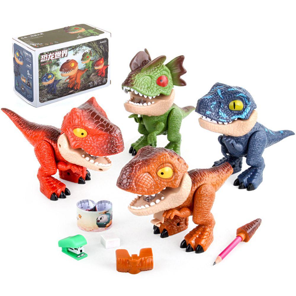 Narzędzia Nagroda Linijka Zszywacz Temperówka 5 w 1 Model Dinozaura Figurka Dinozaura Zestaw Artykułów Papierniczych