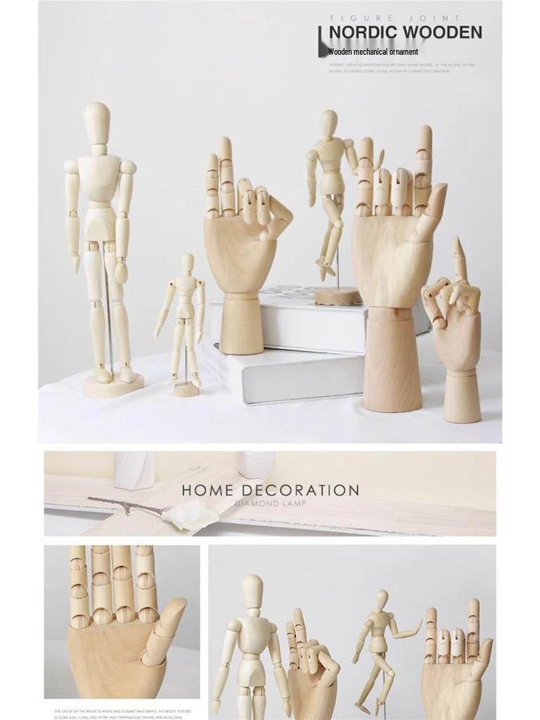 Jointed Wooden Puppet Doll: Handcrafted Human Body Ornament & Decompression Gadget.