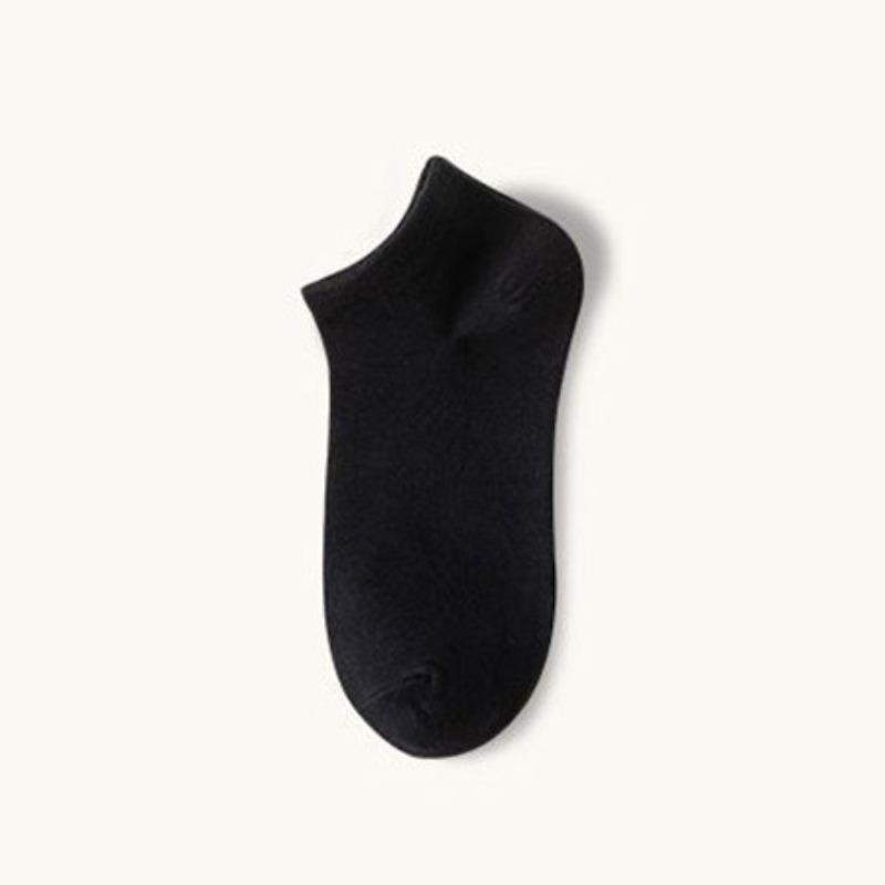 Men's Summer Pure Color Thin Style Breathable Sweat Absorbing Boneless Short Cotton Socks