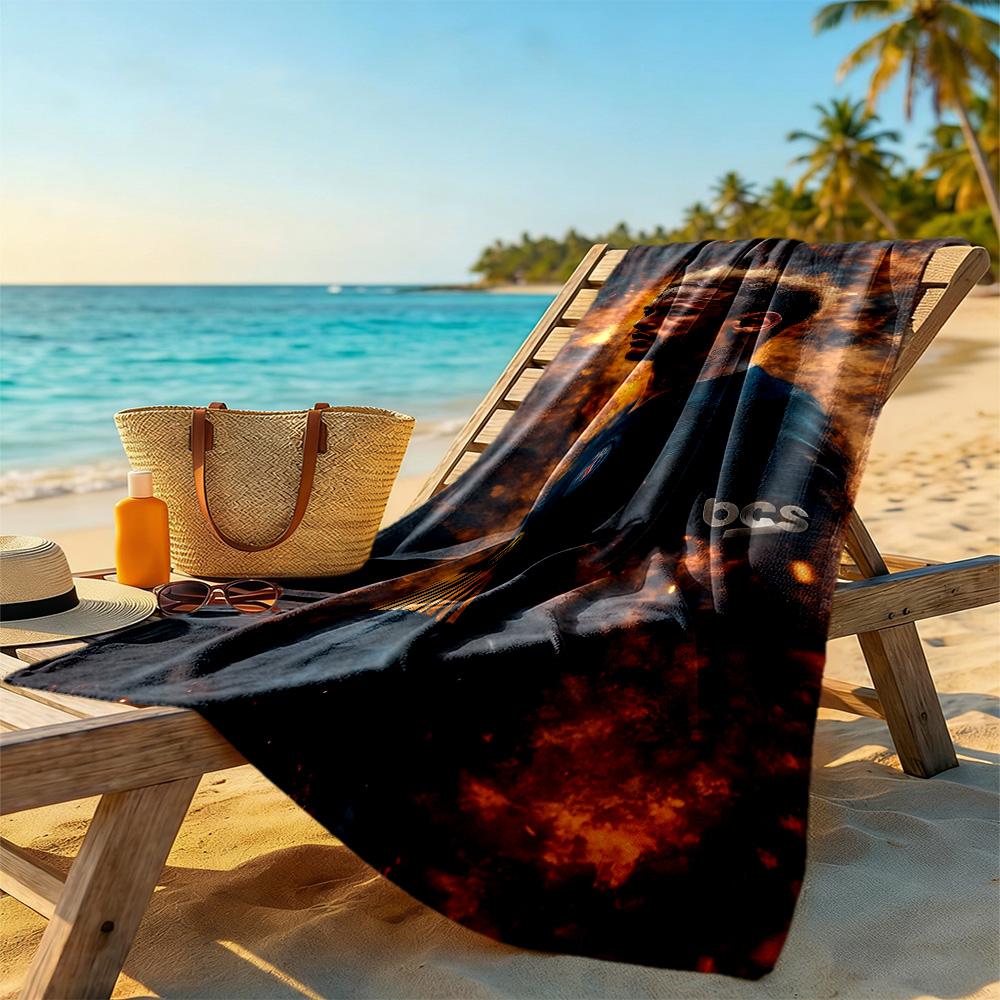 Ethereal Warrior Shadows Beach Towel Super Soft Microfiber Quickdry Fabric Comfortable Lightweight