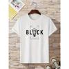 Men's Summer 100% Pure  Fashionable Casual Loose Creative Letter Printed Sports Round Neck Short Sleeved T-shirt Top