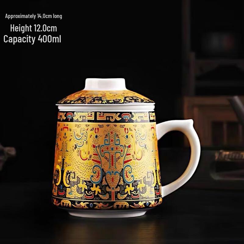 Shangqi Retro Thangka Ceramic Office Tea Mug