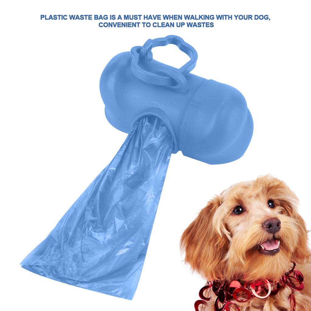 20 Rolls Pet Dog Plastic Clean Trash Waste Bags with Bone Shape Bag Dispenser Holder (Black)