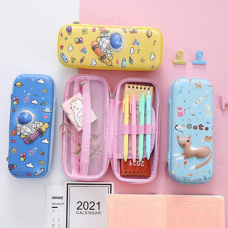 Bojin 3D Cartoon EVA Pencil Case - Large Capacity Stationery Box for School Students