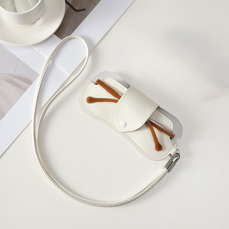 Street Trendy Sunglasses Storage Bag Hanging Neck PU Leather Glasses Bag Outdoor Portable Protective Bag Ladies' Fashion Items