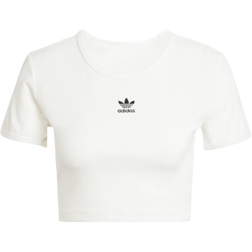 

adidas Womens Essentials Ribbed T-Shirt Cloud White Women Streetwear IY9666 XS