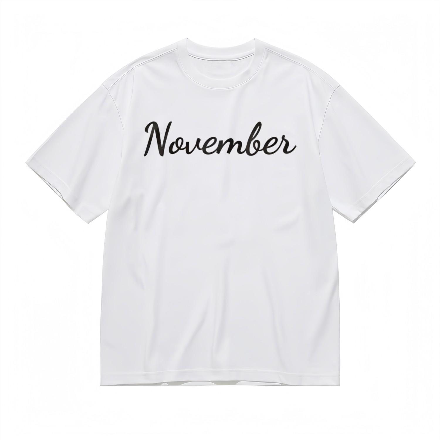 Men s Soft Breathable All Season Classic T-Shirt Mens Womens Tees Top November Graphic 100%Cotton Tee S