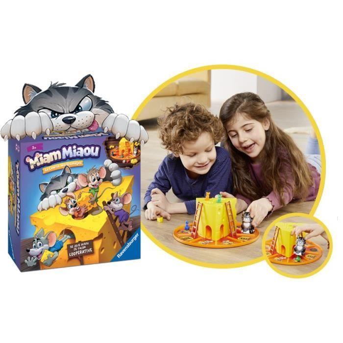 Jeu de société - Ravensburger - Miam Miaou - La course aux fromages - Enfant 3 ans - 2 à 4 joueurs
