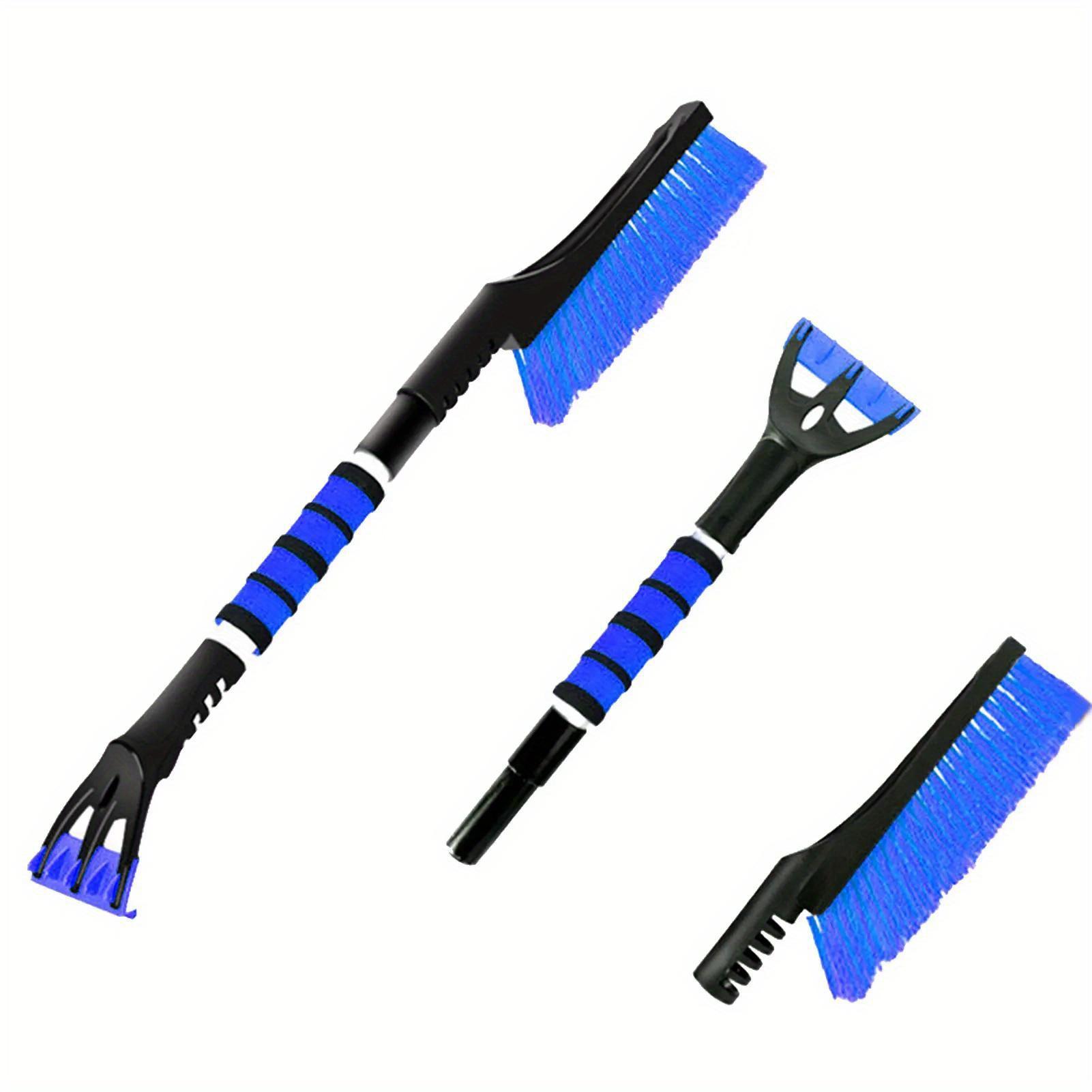 

Портативная щетка для снега с скребком для снега и льда для автомобиля, защитный алюминиевый стержень для удаления снега, зимний комплект лопат для снега и льда синий