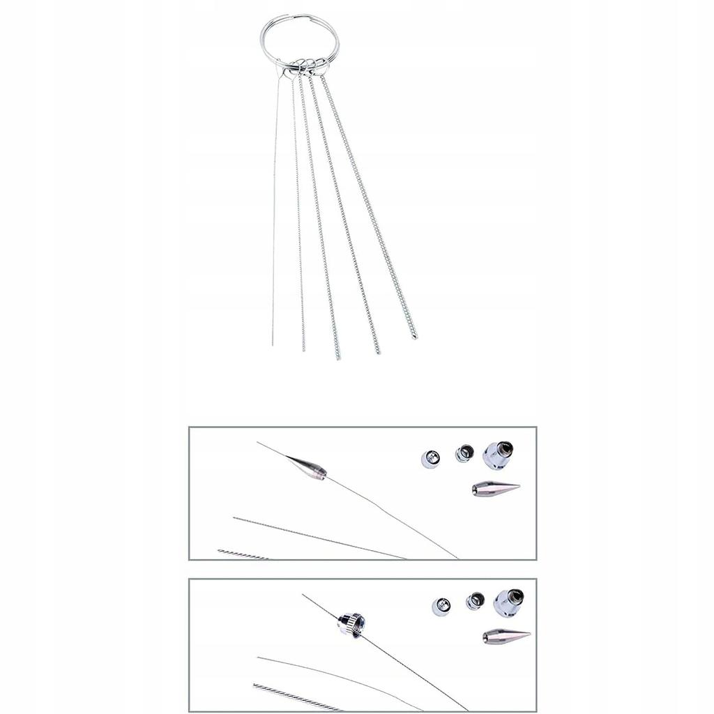 Rosfix Zestaw Narzędzi Do Czyszczenia Pistoletu Malarskiego 5szt. – Metalowe Wycior I Złoty Przebijak | Trwałe Materiały | Skuteczne Czyszczenie