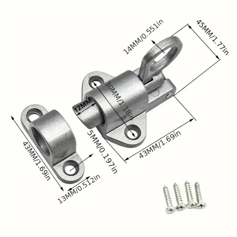 5 Pcs Automatic Spring Door Bolt Lock Aluminum Zinc Zinc Alloy Lock Buckle Window Gate Security  Windows