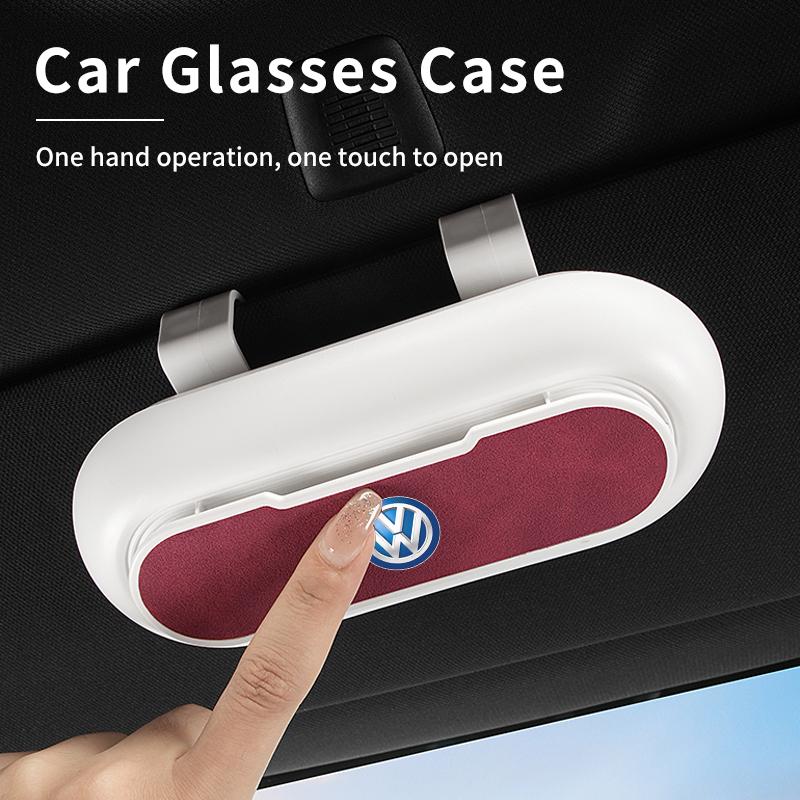 Car Glasses Case Holder Sun Visor Sunglasses Box Hanger Glasses Clip For Volkswagen VW Golf 4 6 GTI Tiguan B5 B6 B7 MK5 MK6 Polo zq9