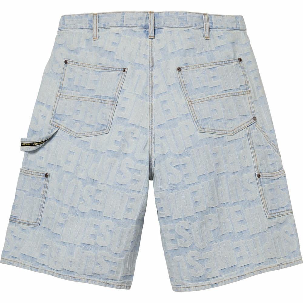 Supreme Repeat Jacquard Double Knee Denim Short Light Washed Indigo