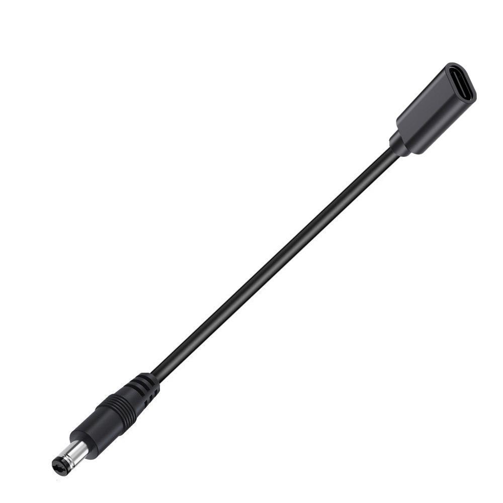 JUNSUNMAY 25cm Type-C Female To DC 5.5mm X 2.1mm Male Adapter Cable 5V 3A Power Extension Cord