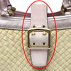COACH basket straw Handbag leather Pink x Beige Women 4419 Used
