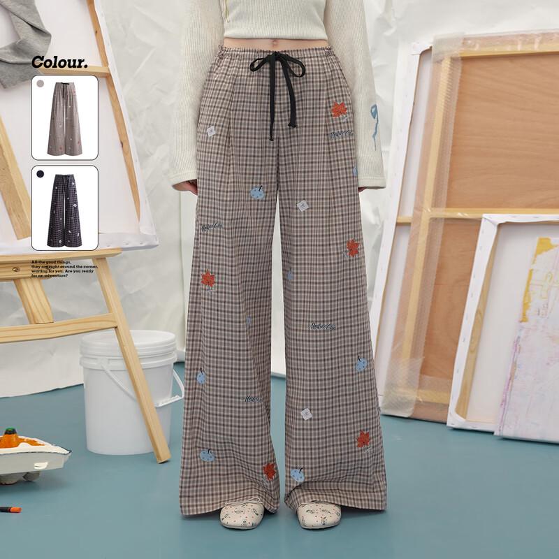 

UNIFREE Illustrator Collaboration American Plaid Loose Fit Casual Pants S