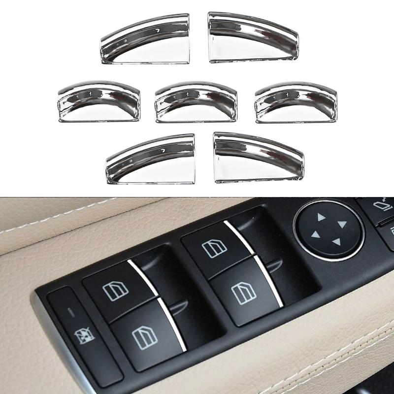 For Mercedes Benz E W212 C W204 GLK X204 ML GL W166 X166 Door Window Lift Button Sticker Sequ Interior Accessories