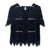 Versatile Sequin Beaded Short Sleeve Top - European & American Net Red Trend: Loose Fit & Slimming Round Neck for Women