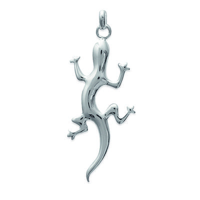 [F0305] - Silver 'Lizard' Silver Pendant - 40x17 Mm