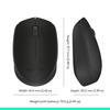 Logitech M170 2.4GHz Wireless 3 Botões Mouse Óptico de Rolagem com Receptor Nano USB (Preto)