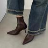 Spring Pointed Toe Women Modern Ankle Boots Fashion Soft Leather Short Booties Concise High Heels Shoes