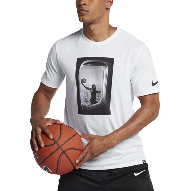 Nike T Shirts Men's Crew Neck Moderate Straight Fit 857900-100