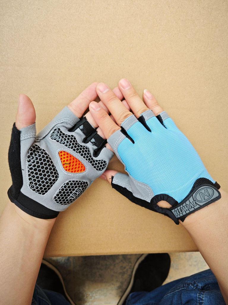 Unisex Half-Finger Gloves: Shock-Absorbing, Anti-Slip, Breathable for Cycling, Climbing, Fitness & Outdoor Sports