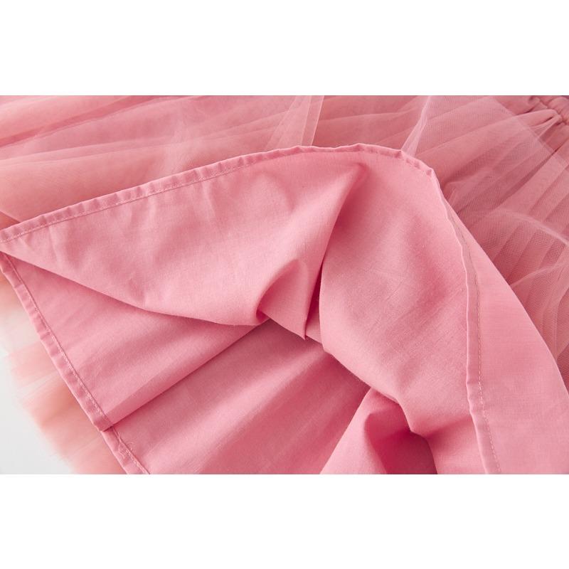 Children's New Children's Dress Three-dimensional Flower Flying Sleeve Dress Flower Child Mesh Shaggy Dress Girls Slip Dress