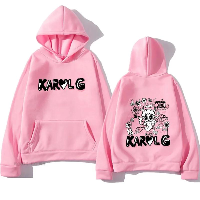 Men's Karol G Bichota Hoodies Streetwear Pullover Karol G Manana Sera Bonito Long Sleeve Sweatshirts Y2K Clothes Top