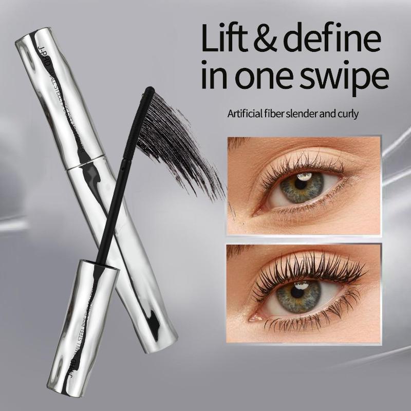 Primer per Ciglia Mini Tubo in Acciaio Mascara Nero Naturale Fibra di Seta 5D Primer per Ciglia Non Sbava Lunga Durata Ciglia Lunga Durata