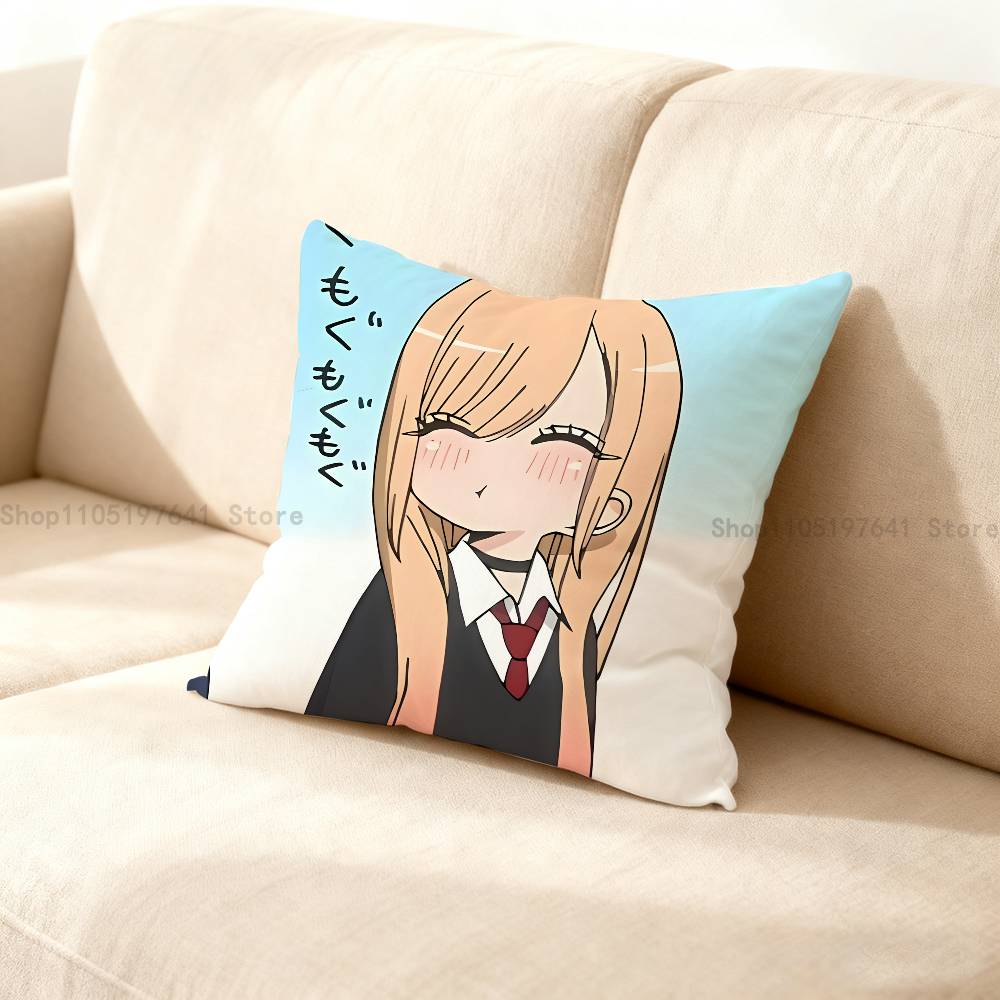 K-Kitagawa M-Marin Pillow Case Plush Pillow Cases Home Decoration Pillow Cover For Sofa Bed Chair Living Room