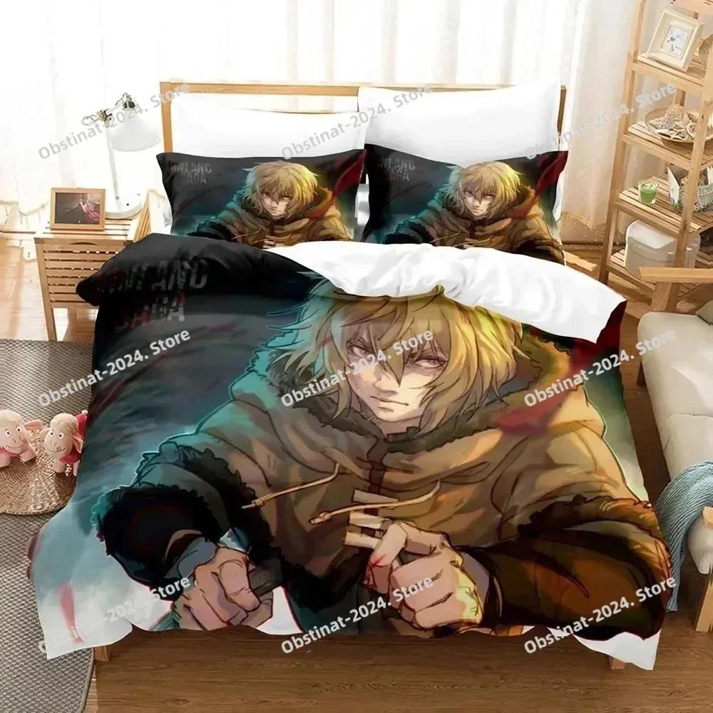 Anime Vinland Saga Beddengoedset Dekbedovertrek Bedset Dekbedovertrek Kussensloop Dekbed King Queen Maat Jongens Volwassenen Beddengoedset