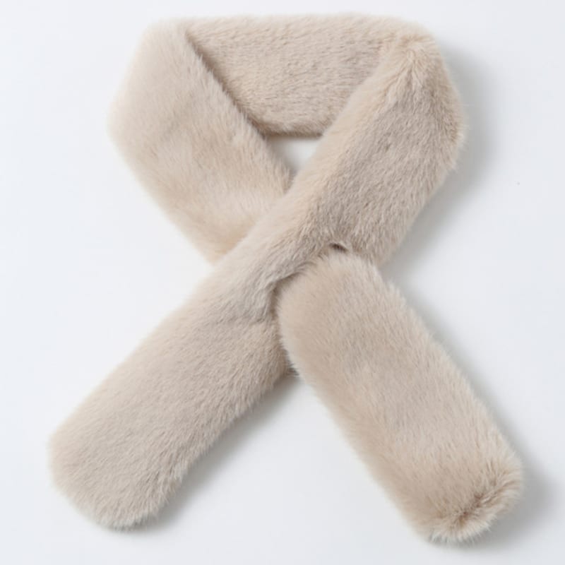 LALA Pelzschal Petite-Hellbeige