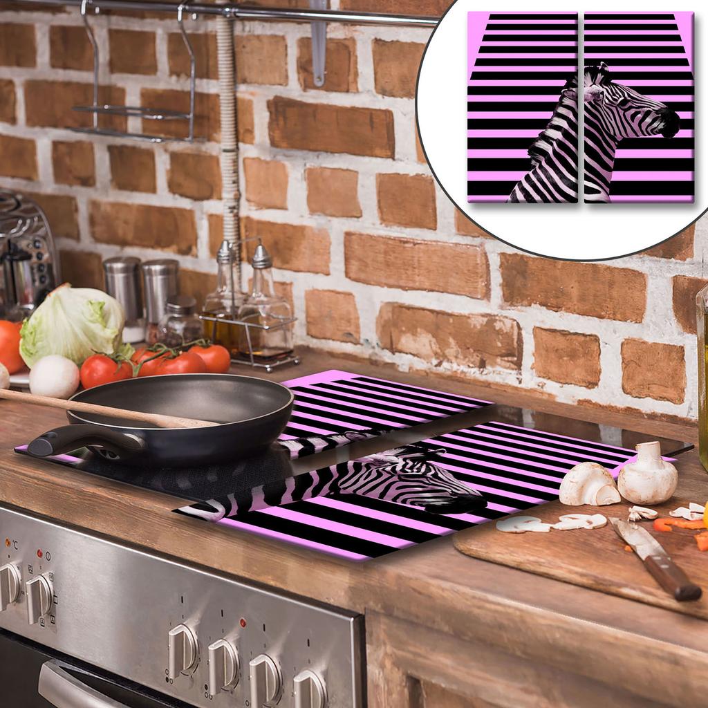 Szklana Deska Do Krojenia 2X 30X52 Zebra