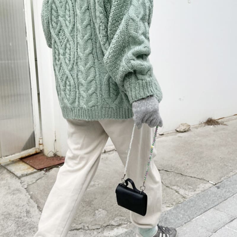 THEHEE Women's Fingerhole Wool Knit Long Gloves_10 Colors