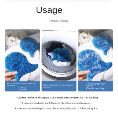 Laundry Sponge Pet Hair Remover Reusable Blue Washer Lint Catcher Hair Removal Filter Hair Remover Tool
