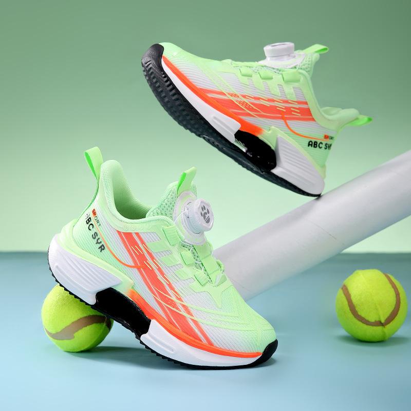 Elementary School Boys Mesh Middle Aged Older Children Lightweight Fashion Casual Sports Shoes Rotary Buckle Casual Student Running Shoes