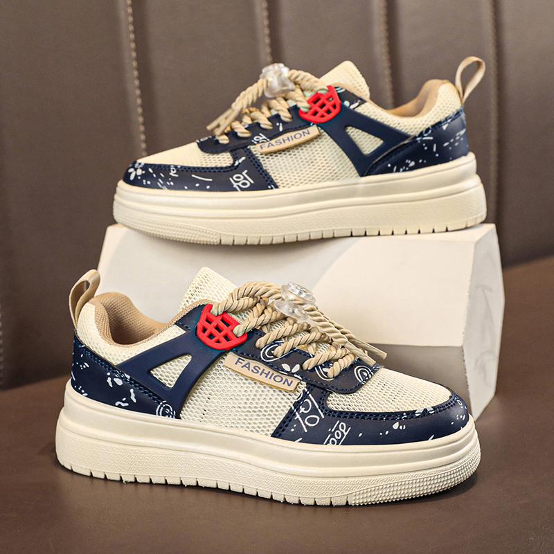 

New shoes men s shoes summer hollow breathable trend personalized shoes Hong Kong style leisure parent-child board shoes college style shoes 44