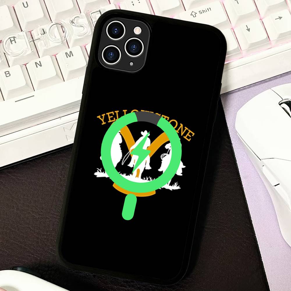 

Tv Y-yellowstoneS Logo For Magsafe Case For IPhone 17 16 Pro Max 15 14 Plus 13 12 11 Wireless Charging Phone Cover iPhone 16 plus