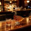 Γυάλινη Καράφα Χήνας Σκαλιστή, 3D Σκαλιστή Καράφα Ουίσκι με Πώμα, Διακοσμητικό Μπουκάλι Ποτού για Μπαρ στο Σπίτι, Μοναδικό Δώρο για Άνδρες