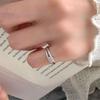 PANJBJ 925 Sterling Silver Love Heart pinky Ring for Women Couple Minimalist Office Trend Jewelry Birthday Gift Prevent Allergy
