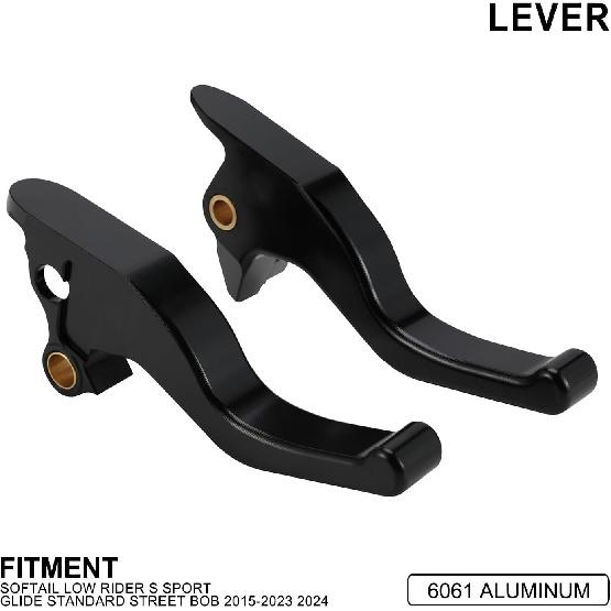 CHANGCHENG Motorcycle 3 Fingers Brake Clutch Levers CNC Shorty Hand Control Lever Kit for Softail Low Rider/S Slim Sport Glide Standard Street Bob