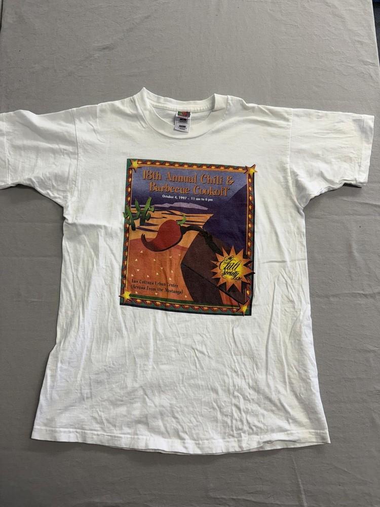 Vintage Chili & Barbecue Cookoff T-shirt Hot Pepper Art 1997 Unisex T-Shirt