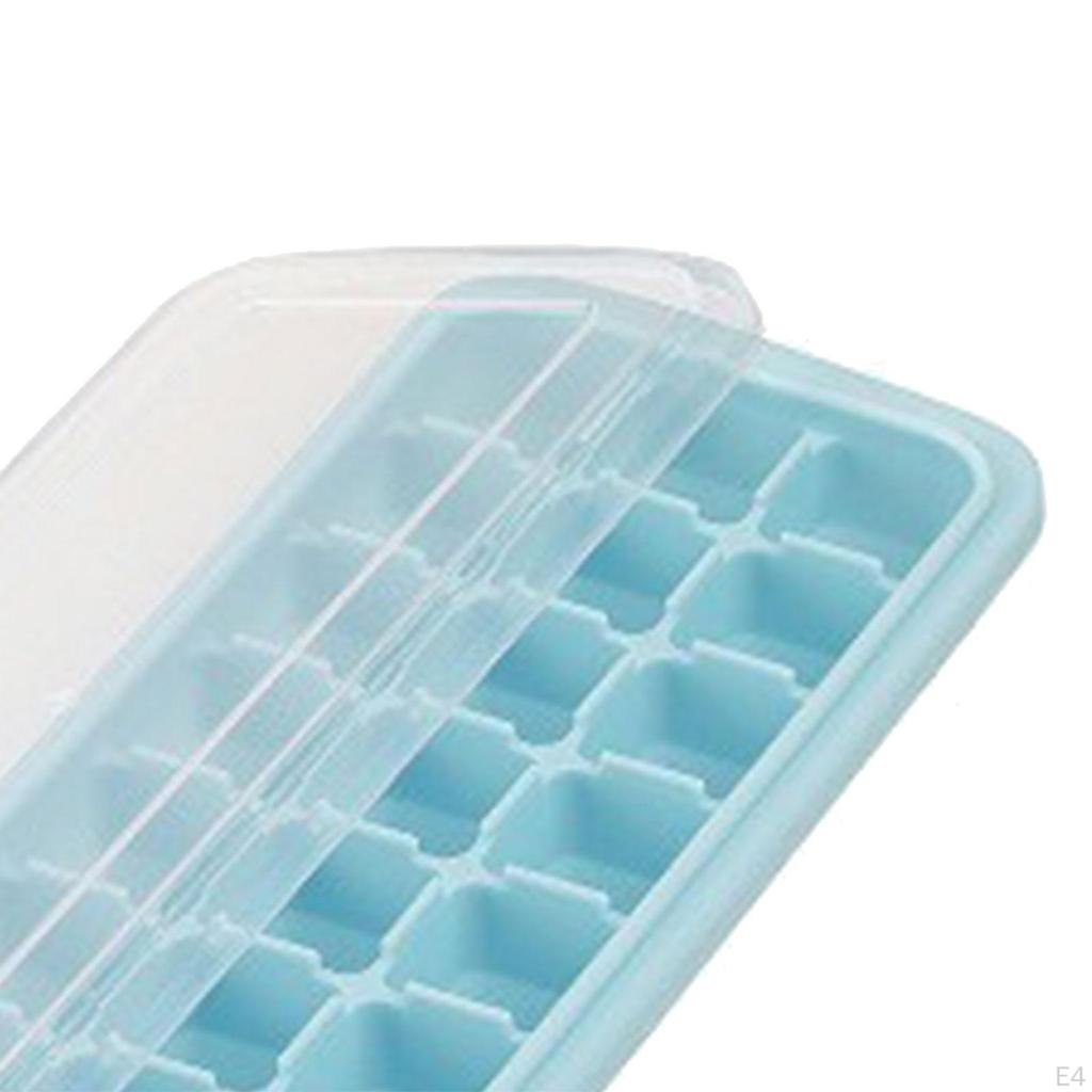 Ice Cube Tray Press Trays for Freezer Chocolate Chilled Drinks Juice 24 Grids pink