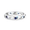 Nuovo Anello in Cristallo Blu Celeste Scintillante Luna Sole Stella per Donna Moda Elegante Impilabile Fascia per Dita Gioielli da Festa Regali