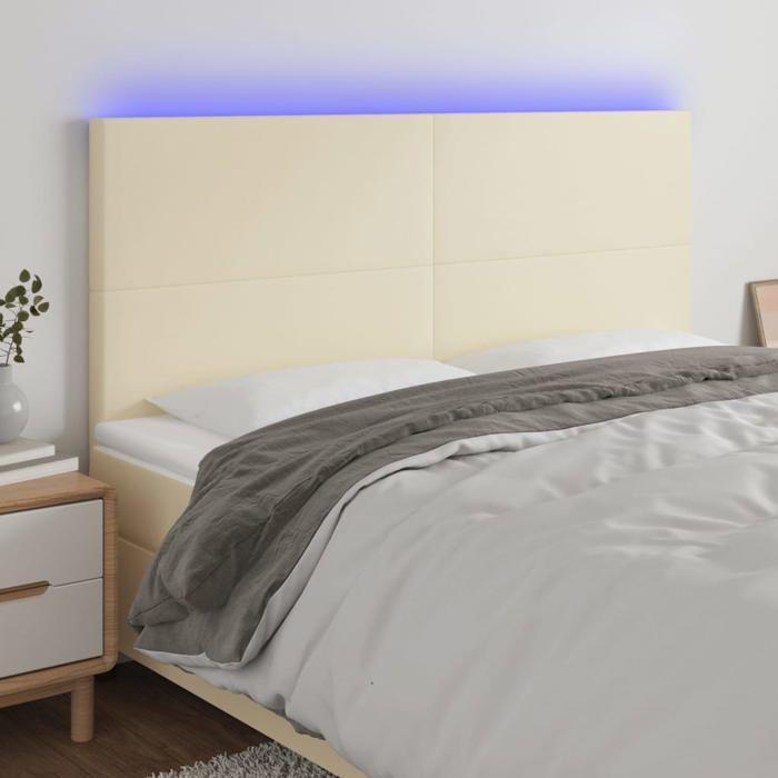 Tête de lit - MAISON EXCLUSIVE - 160x5x118/128 cm - Similicuir - LED intégrée - Hauteur réglable