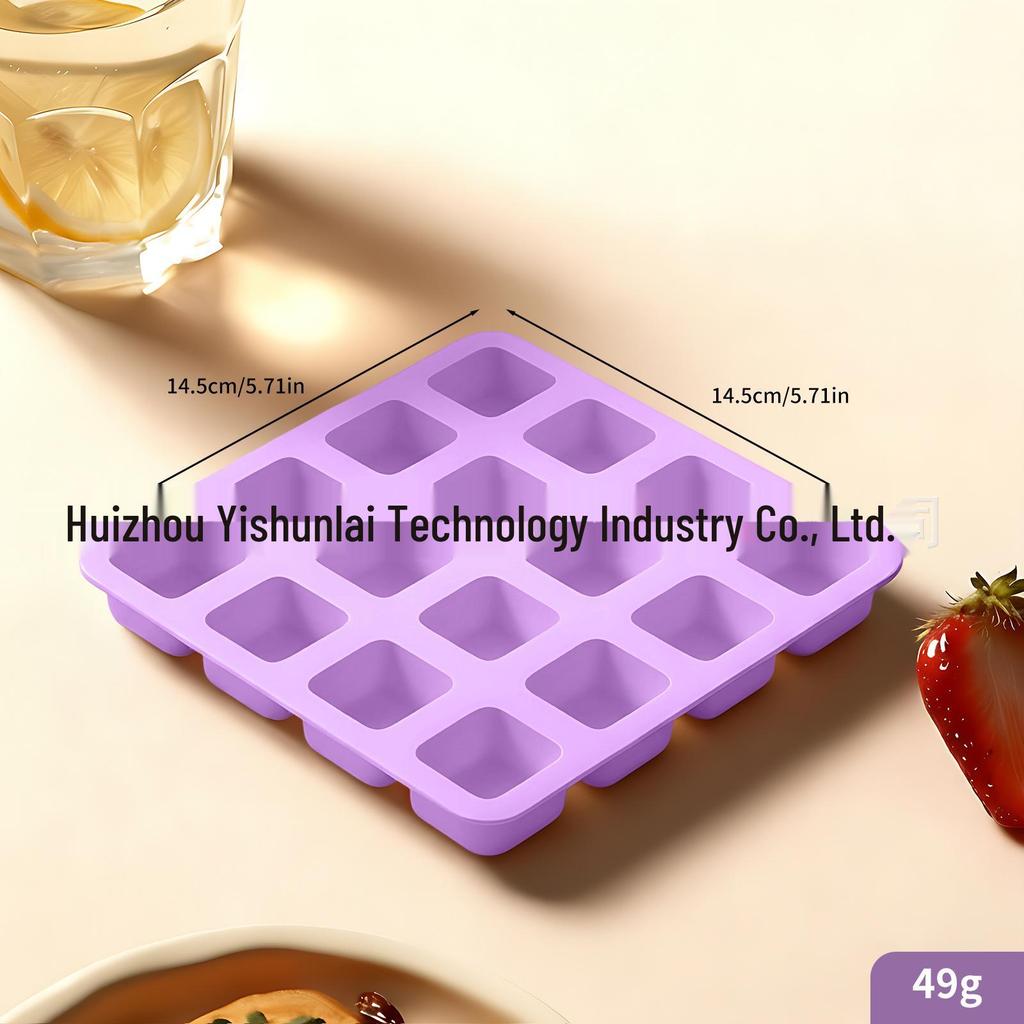 Silicone Ice Cube Tray with Lid: 4-Grid Frozen Soup & Food Storage Box